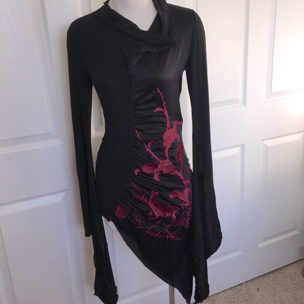 ISABEL DE PEDRO Silk Embroidered Tunic Top - Picture 3 of 9